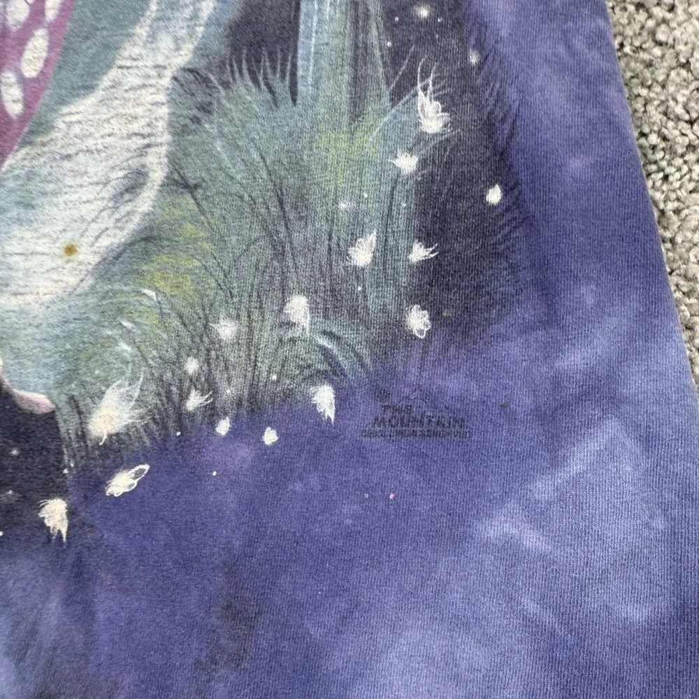 The Mountain Shirt Mens Medium Blue Fairy Moon Graphic Tee Fantasy Tie Dye